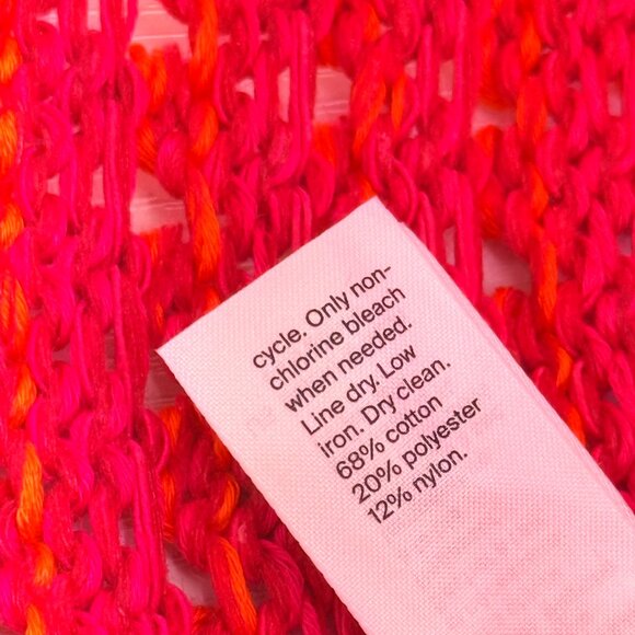 COS Crochet Knitted Cotton Blend Open Weave Bucket Hat Womens M L 60cm Pink NEW - Picture 4 of 5